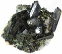 Lustrous Epidote Crystal Cluster on Actinolite- Pakistan #41579-1